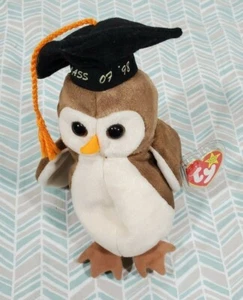 Raro Vintage TY Beanie Baby Wise the Owl Clase de "1998" con errores coleccionables - Imagen 1 de 6