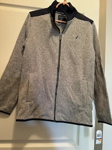 NWT MSRP $485Nautica Boys' Zip Up Fleece Sweatshirt, Grey XL 18/20 - Picture 1 of 6