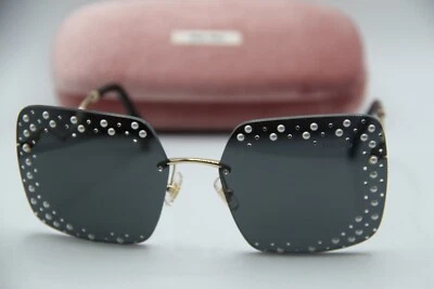 NUEVAS GAFAS DE SOL MIU MIU SMU 52X 06O-5S0 DORADAS NEGRAS MARCOS AUTÉNTICOS 54-18 Foto 1 de 4