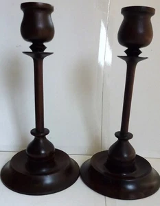 Candle Sticks.PAIR. Finely Turned. Appox.8.25 ins. - Picture 1 of 4