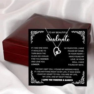 To My Soulmate Necklace Gift, Anniversary Gift For Her, Wife Girlfriend Soulmate - Picture 1 of 3