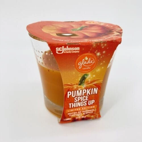 2 Glade Candles Pumpkin Spice Things up Limited Edition 3.4 Oz Glass Jar