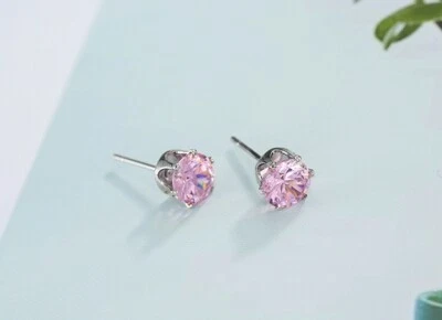 6MM Blue pink Roman vintage natural gem multicolored charm earrings - Image 1 of 4