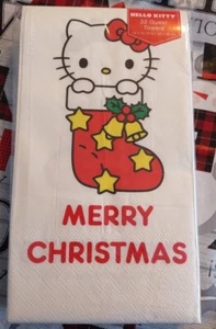 Hello Kitty Navidad 32 Servilletas para Invitados Toallas 13" x 15.75" FELIZ NAVIDAD - Imagen 1 de 2