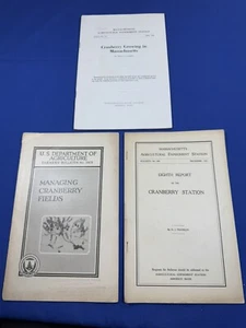 3 CRANBERRY Reports 1921-1940 U.S.D.A. & Massachusetts Growing, Managing, Tools - Picture 1 of 21