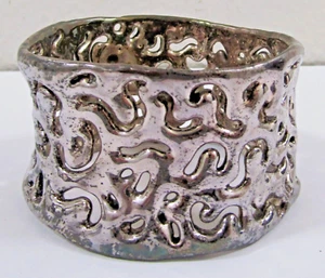 Bat-Ami Sterling Silver BR94 Oriental Silver Bangle Bracelet - Picture 1 of 8