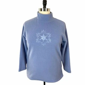 Bobbie Brooks Top Sweatshirt Women Size XL 1X Snowflake Fleece 90s Vintage - Picture 1 of 12