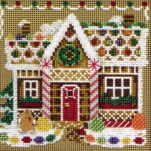 Gingerbread House Beaded Kit Mill Hill 2010 Buttons & Beads Winter - Imagen 1 de 3