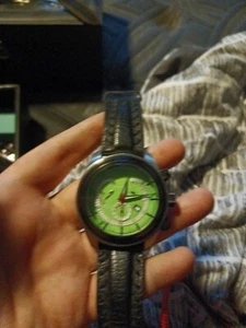 android mens analog watches vintage 48mm , chronograph, ad409 lime green - Picture 1 of 2
