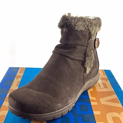BARETRAPS Cammy 皮革人造毛皮防水短靴女式 10 码 * 全新带盒 — 第 1/4 张图片