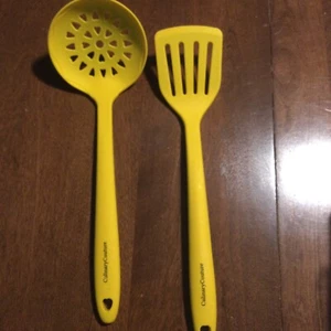 Yellow Silicone Cooking Utensils Set of 2 Non-Stick Heat-Resistant Silicone - Picture 1 of 4