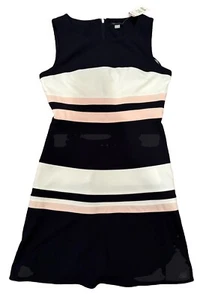 TOMMY HILFIGER dress - sleevless navy pink white business career size 10 NWT! - Picture 1 of 8