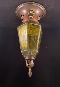 antique copper and brass flush mount fixture - Picture 1 of 10
