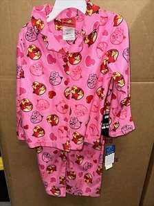 Angry Birds Girls Pink Button Down Pajama Set - Picture 1 of 1