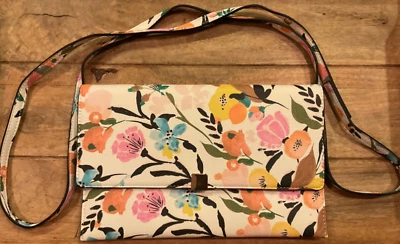 A NEW DAY FLORAL WALLET ON A STRING CROSSBODY BAG PREOWNED - Image 1 of 4