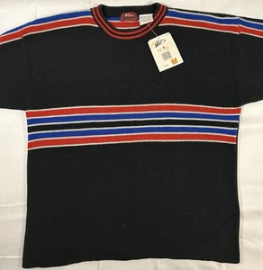Retro Blues Vintage Look 70’s Men’s Size M Black With Stripes NWT - Picture 1 of 11