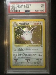 2000 Pokémon Game WIGGLYTUFF - Holo Base 2 PSA 7 - Picture 1 of 2