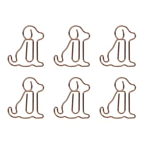 Lot De 20 Trombones En Forme D'animaux Et De Chiens Couleur Or Rose Légers - Afbeelding 1 van 12