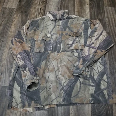 Camisa Para Hombres XL De Colección Ranger Merrill & Forbes Árbol Camuflada Manga Larga Con Botones Foto 1 de 4