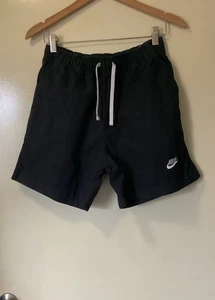MENS NIKE BLACK COTTON DRAWSTRING SHORTS SIZE S - Picture 1 of 6