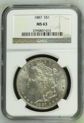 1887 Morgan Silver Dollar NGC MS-63 - Image 1 of 2