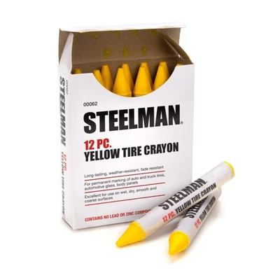 Steelman Yellow Tire Glass Automotive Marking Crayons, Box of 12 00062 - Image 1 of 4