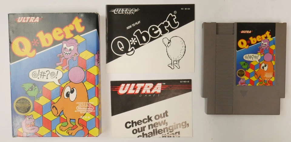Qbert Q Bert Nintendo, 1985 - NES CIB Complete Great Condition - TESTED - Image 1 of 4