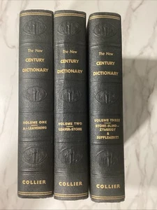 Vintage 1936 New Century Dictionary of the English Language 3 Vol. Collier VG - Imagen 1 de 4