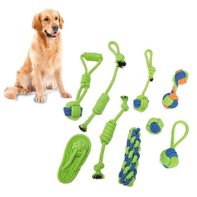 Pet Products Chew Toys Dog Toy Ropes Braided Pet Bite Toys 9 Pack θ - Image 1 of 4