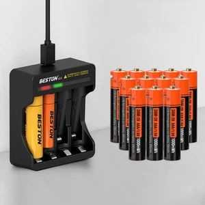 1000mWh AAA Rechargeable Lithium Li-ion Battery 1.5V/4 Slot Battery Charger Lot - Bild 1 von 32