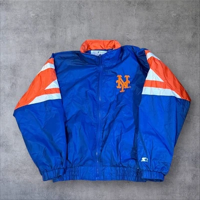 Jaqueta Vintage New York Mets Starter Windbreaker Zíper Completo Tamanho Médio M - Imagem 1 de 4