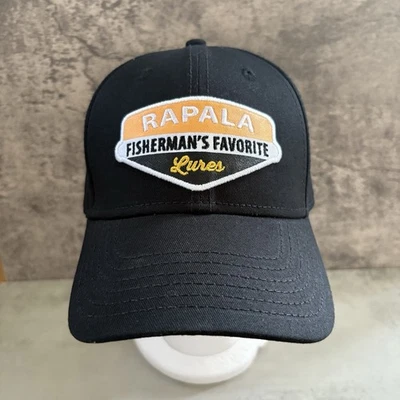 Rapala Fisherman’s Favorite Lures Black Hat Hook And Loop Adjustable Fishing Cap - Image 1 of 4