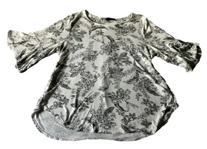 Tahari Top Damen schwarz-weiß Rundhals 3/4 ohne Etikett - Maße XL - Bild 1 von 17