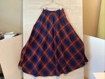 vintage junior mates by classics for Boston skirt sz 11 red tartan wool plaid  - Image 1 of 4