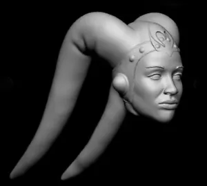 Twi'lek Oola Star Wars 1:10 scale custom unpainted Head 7" Action Figure - Picture 1 of 1