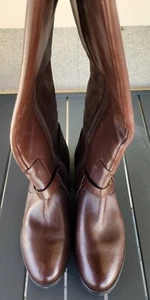 Ralph Lauren LRL Margarite Harness Braun Leder Gold Reitstiefel Damen 10b  - Bild 1 von 8