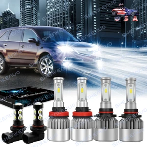 For Acura MDX 2004 2005 2006 6000K 9005 H11 LED Headlight Fog Light Bulbs Combo - Foto 1 di 11