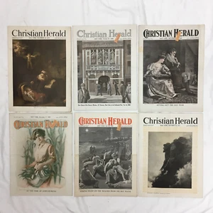 Lot of 6 Christian Herald Magazines 1909, 1911, 1917, 1924 & 1928 - Picture 1 of 2