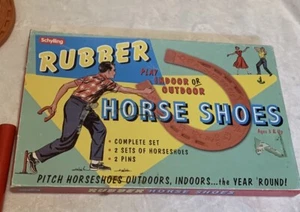 SCHYLLING Retro Vintage Rubber HORSE SHOES Set Indoor/Outdoor - Picture 1 of 8
