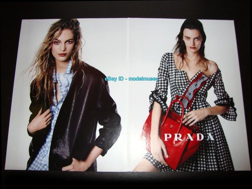 PRADA 2 PAGINE STAMPA ANNUNCIO PRE AUTUNNO 2013 VANESSA AXENTE AMANDA MURPHY STEVEN MEISEL
