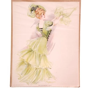 1907 Grey Litho New York Casino Show Girl Lithograph by MAUD STUMM - Picture 1 of 7