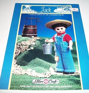 FIBRE CRAFT 1989 JACK 13 INCH BED DOLL CROCHET PATTERN LOT OOP 186 - Picture 1 of 1