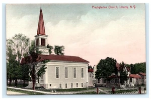 Iglesia Presbiteriana Liberty NY Condado de Sullivan Nueva York Postal A12 - Imagen 1 de 2