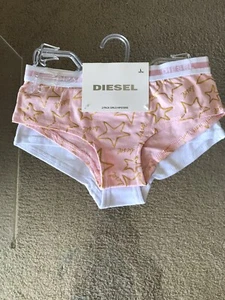NWT DIESEL COTTON SPANDEX 2 PACK GIRL'S HIPSTERS UNDERWEAR SIZE L (12-14) - Picture 1 of 4