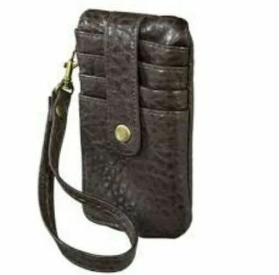 Cartera con tarjeta de crédito texturizada - marrón () Foto 1 de 2