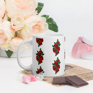 Taza de café/té Red Roses 11 oz. Taza (Flores, Rosa, Rosas, Dulce - Imagen 1 de 3