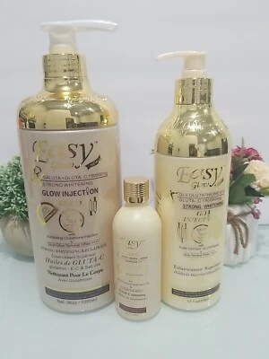Set Of Easy Glow Whitening Body Milk + Body Wash 1000ml + Serum 3 in 1 NEW LOOK - Image 1 of 4