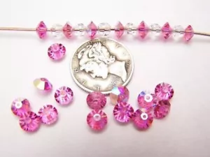 Rose AB (5MM) Swarovski 5305 Squashed Bicone Spacer Beads - Picture 1 of 2
