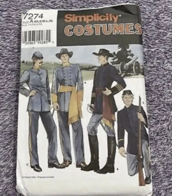 Simplicity 7274￼ New Civil War Military Soldier Uniform Costume Sewing Pattern - Image 1 of 4