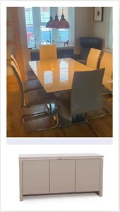Malibu taupe Grey table & 6 chairs + matching Sideboard from Furniture village - Picture 1 of 11